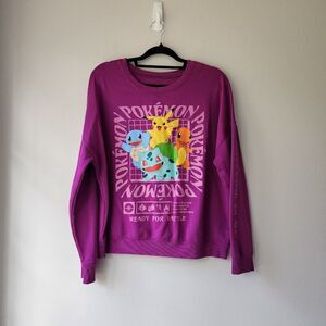 Women's Pokémon Pikachu & Friends Graphic Sweatshirt, Extra Large, Hollyhock,